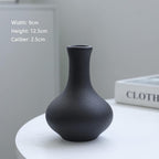 Black Ceramic Vase Set of 5 - Small Bud Vases for Flowers, Mini Decorative Vases for Rustic Weddings & Home Decor | Assorted Floral Arrangement Centerpieces for Table, Cabinet, Living Room & Entryway