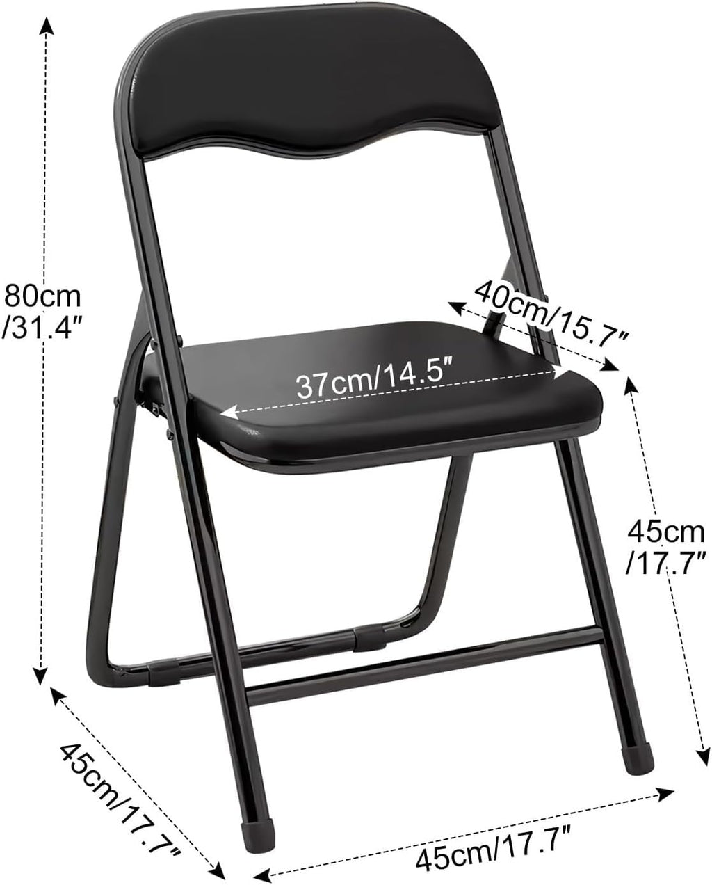 Folding Chair with Padded Cushion and Back, Foldable Office with Comfortable Cushion for Home and Office,(Blue)