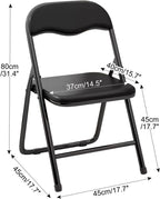 Folding Chair with Padded Cushion and Back, Foldable Office with Comfortable Cushion for Home and Office,(Blue)