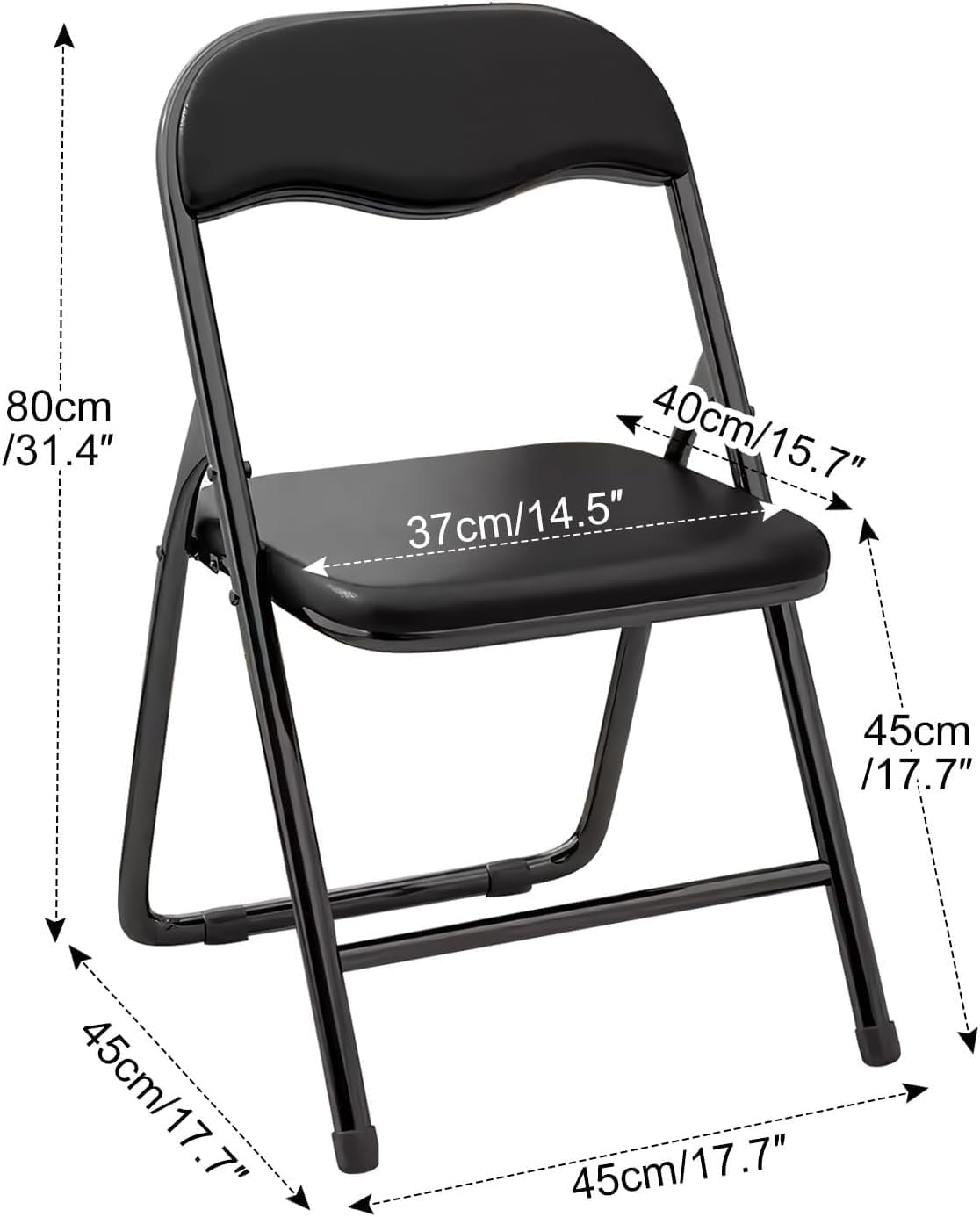Folding Chair with Padded Cushion and Back, Foldable Office with Comfortable Cushion for Home and Office,(Blue)