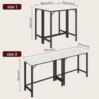 MAHANCRIS Narrow Bar Table, 63-Inch Pub Table for Dining Room, Counter Bar Tables with Sturdy Metal Frame, Connectable Bar Table, Multifunctional Console Table, Marble and Black BTHM1601
