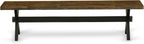 East West Furniture XB677 X-Style Modern Dining Bench with Wood Seat, 72x15x18 Inch, Multi-Color