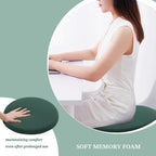 Dark Green 15.7 Inch 2 Pack Round Memory Foam Chair Pad, 1.8" Thick Anti-Slip Stool Cushion for Extended Sitting, Comfortable Seat Cushion for Dining Room Kitchen Office with Removable Cover