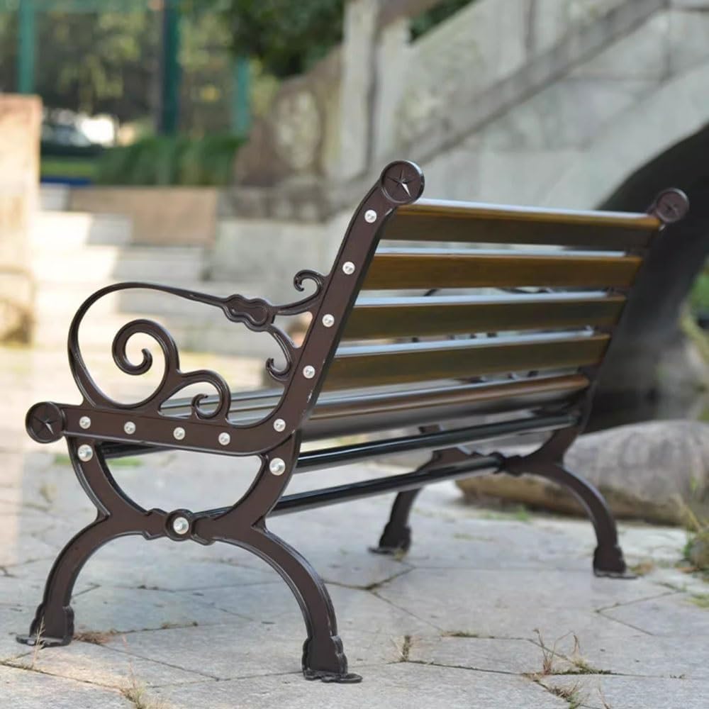 Garden Garden Outdoor Backrest Benche, Leisure Chair Cast Aluminium, Patioen Balcony Chair Seat(Medium)