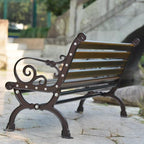 Garden Garden Outdoor Backrest Benche, Leisure Chair Cast Aluminium, Patioen Balcony Chair Seat(Medium)