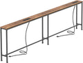 SUPERJARE 94.5 Inch Sofa Table with 2 Power Outlets and USB-C Ports, 5.9 Inch Narrow Console Table with Storage, Long Entryway Hallway Couch Table Behind Sofa, Small Spaces, Living Room, Rustic Brown