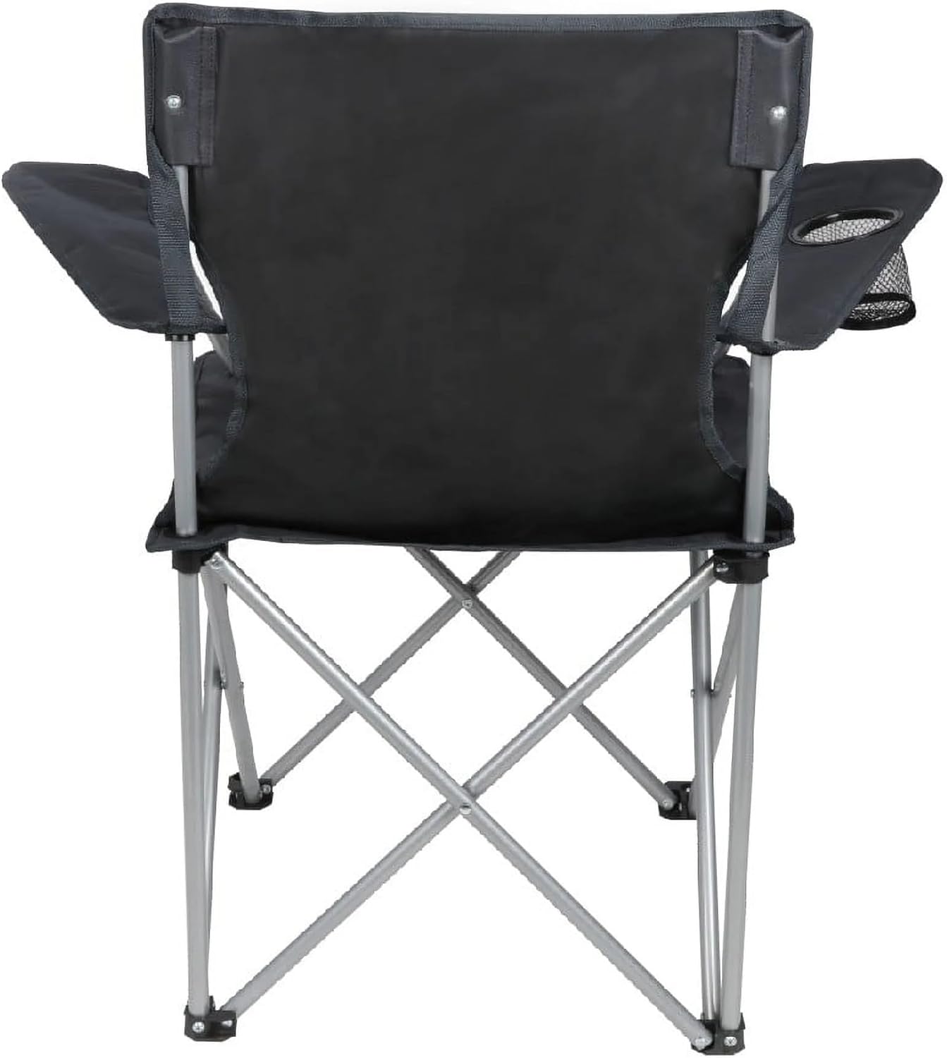 Quad Folding Camp Chair with Cup Holder, Black