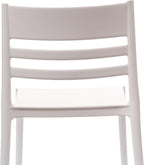 Flash Furniture Bridgeport Slat Back Patio Chair with Contoured Seat, Commercial All-Weather Stacking Resin Chair, UV Resistant, Indoor-Outdoor, White, Set of 4
