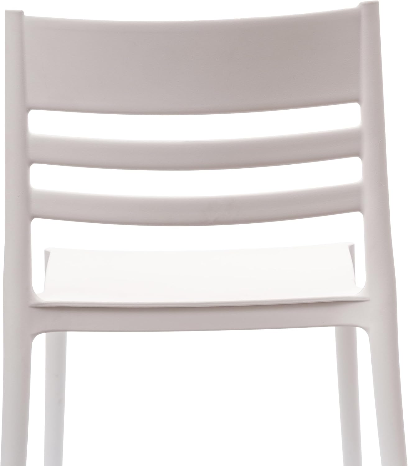 Flash Furniture Bridgeport Slat Back Patio Chair with Contoured Seat, Commercial All-Weather Stacking Resin Chair, UV Resistant, Indoor-Outdoor, White, Set of 4