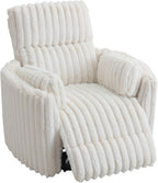 Jocisland Power Rocking Nursery Chair/Swivel Recliner/USB, Cream Corduroy | Oversized Glider Chairs,Corduroy,2 Pillows,USB & Type-C,Reclining Armchair Sofa,Living Room,Bedroom,Nursing