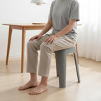 Stool Square Stool Stackable Household Stool Dining Chair with Anti Slip Feet and Thickened PP Material Suitable for Kitchen Seating Dining Rooms, Milk Tea