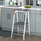 COSCO 2-Step Kitchen Stepper™ Folding Step Stool, Safety Kit Series, Ages 4+, Grey