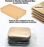 Small Metal Box With Lid-Cookie Tins Metal Tins With Lids Lens Wipes Storage Container Mini Portable Box,Empty Hinged Tin,For Organize Mint Candy Jar,Sewing (White, 6 Pcs 3.7" x 2.4" x 0.9")