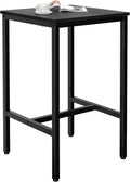 Lutown-Teen Square Bar Table, High Top Table - Industrial Metal Frame for Small Spaces & Narrow Kitchens, 23.6x23.6x36.9 in (LxWxH), Easy Assembly, Black