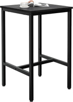 Lutown-Teen Square Bar Table, High Top Table - Industrial Metal Frame for Small Spaces & Narrow Kitchens, 23.6x23.6x36.9 in (LxWxH), Easy Assembly, Black