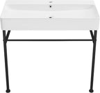 Swiss Madison Well Made Forever SM-CS733, Carre 36" Ceramic Console Sink In Glossy White Basin