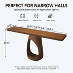 31.5" Compact Console Table with Sculptural Pedestal, 9.8" Narrow Solid Wood Entryway Table for Small Spaces, Modern Minimalist Accent Piece for Hallway, Foyer, Corner & Behind Sofa, Walnut