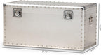 Baxton Studio Serge 13.98-inch High Storage Trunk, Silver