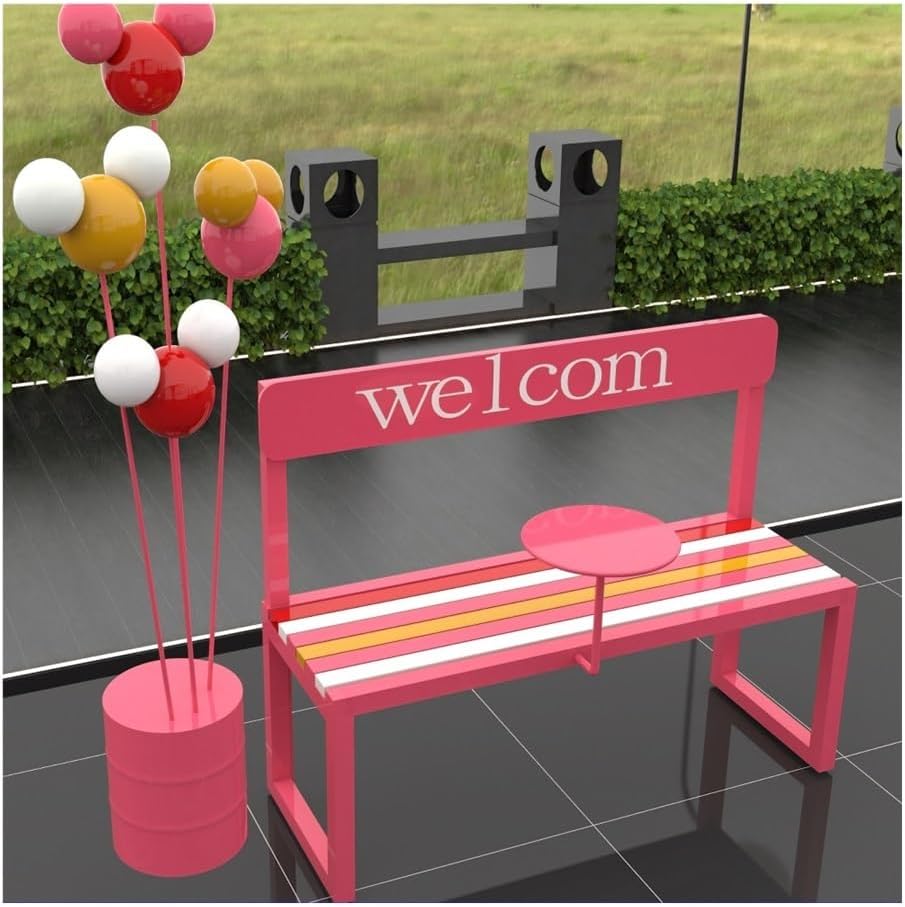 Benches, Rainbow Park Benches Outdoor Seating for Gym Mall Cafe(Blue)