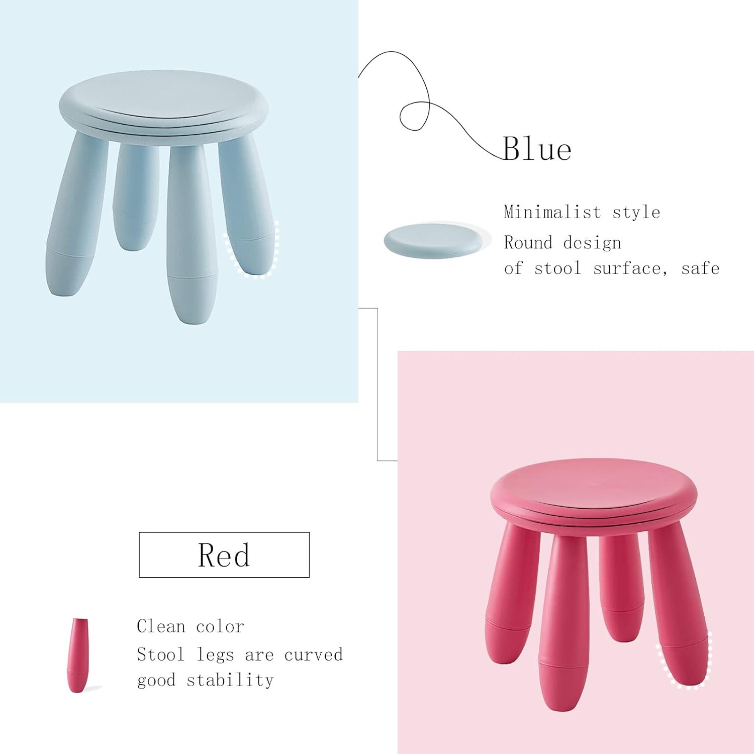 Children'S Footstools, Kindergarten Learning Stools,Children's Dresser Stool, Plastic Light Footstools Are Durable and Movable (Blue)