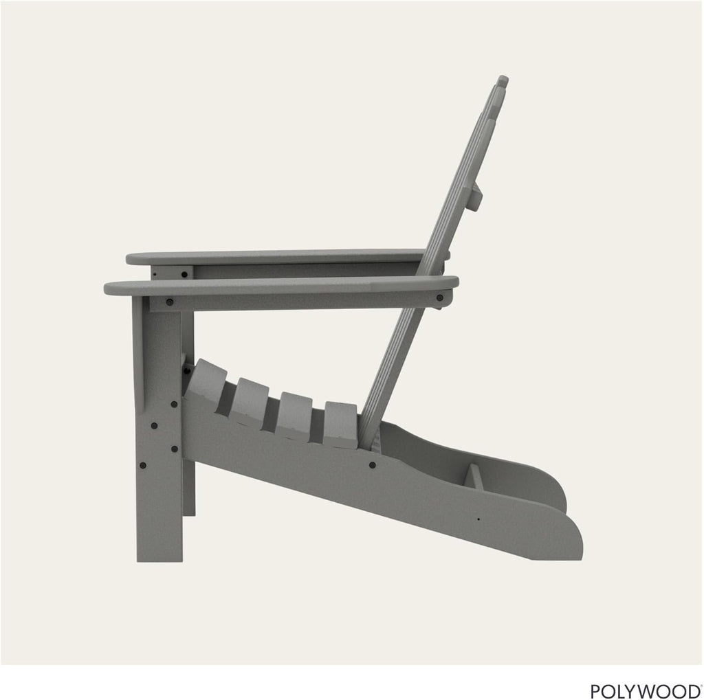 POLYWOOD AD4030GY Classic Outdoor Adirondack Chair, Slate Grey