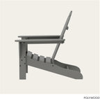 POLYWOOD AD4030GY Classic Outdoor Adirondack Chair, Slate Grey