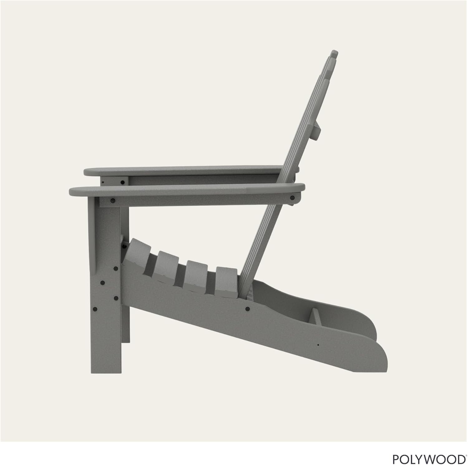 POLYWOOD AD4030GY Classic Outdoor Adirondack Chair, Slate Grey