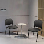 CLATINA Stackable Armless Guest Chairs, PU Leather Thick Cushion Waiting Room Chairs, Heavy Duty Metal Frame No Wheels Stackable Office Reception Chair for Lobby Conference Room School Black，10 Pack
