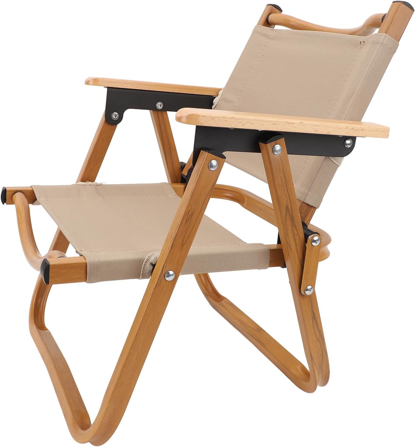 Tnfeeon Kids Folding Camping Chair, Aluminum Alloy Canvas Toddler Outdoor Camp Chair, Wood Grain Finish, Portable Foldable Seat for Under 6, Beach Picnic Backyard Travel