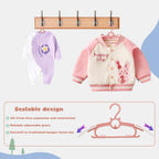 Baby Nursery Closet Hangers, Non-Slip and Extendable Laundry Hangers for Newborn Clothes, 11–14'' Adjustable Children's Coat Hangers for Girls, Boys, Toddlers, and Kids (50-Pack)
