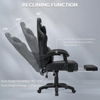 HOFFREE Gaming Chair with Speakers Massage Computer Gaming Chairs for Adults Reclining Bluetooth Game Chairs with Pocket Spring Cushion Video Game Chair with Footrest Computer Office Desk Chair Black