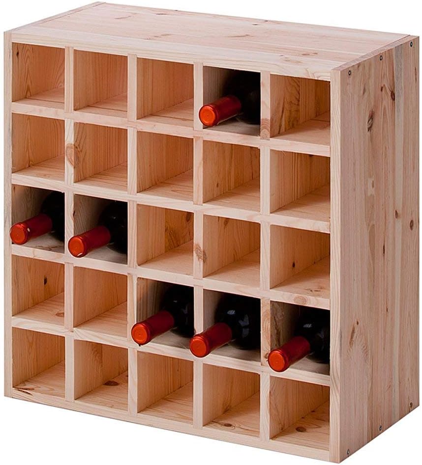 Zeller 13172 Wine Rack 52 x 25 x 52 cm Natural Wood