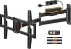 Perlegear Long Arm TV Wall Mount Full Motion with Surge Protection Power Strip for 38–75 Inch TVs, Corner TV Mount with 31.5″ Long Extension, Swivel, Tilt, Max VESA 600x400mm, Holds up to 100 lbs
