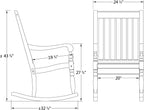 Cambridge Casual Solid Wood Thames Oversized Porch Rocking Chair