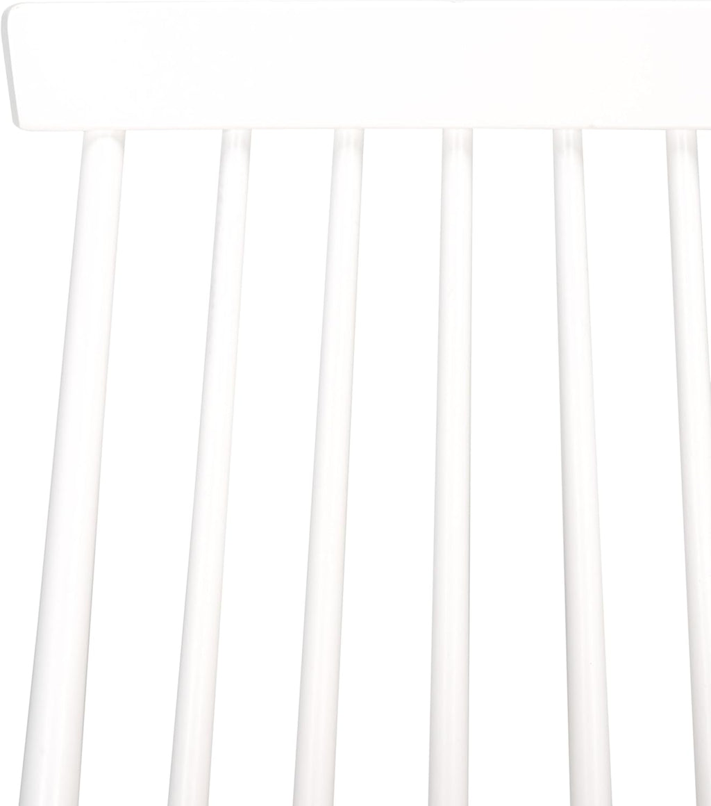 SAFAVIEH Home Collection Burris Farmhouse White/Natural Spindle Back Living Room Dining Room Bedroom Office Foyer Side Chair