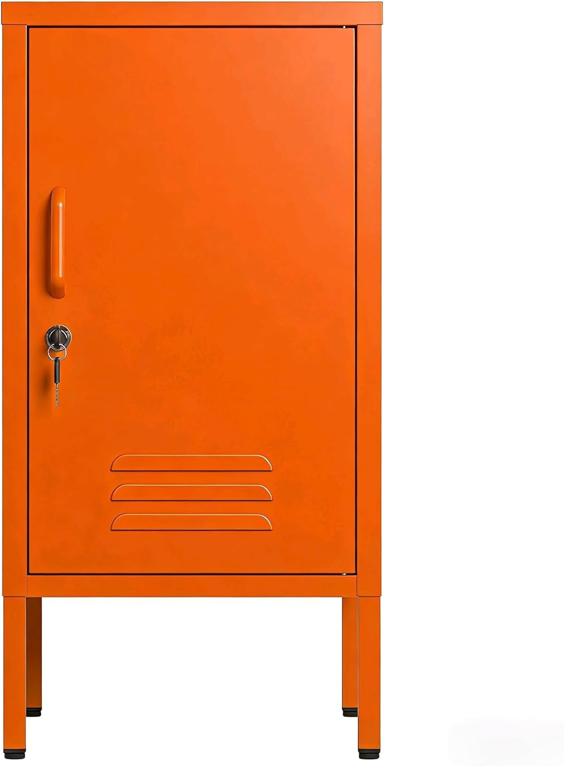 Metal Locker End Table, Single Door Metal Nightstand with 2 Adjustable Shelf,Modern Bedside Table, Versatile Side Cabinet for Bedroom, Living Room, or Office (27.55”h x 13.78”w x 14.96”d)