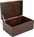 Creative Deco Large Brown Wooden Box Storage with Hinged Lid | 11.8x7.87x5.51in (+-0.5) | Keepsake Decorative Gift Box for Tool Dog Toy Kitchen Storage | ROUGH UNSANDED Acacia-Like Wood Chest Trunk