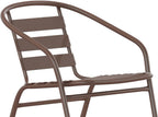 Flash Furniture Lila Bronze Metal Restaurant Stack Chair with Metal Slats