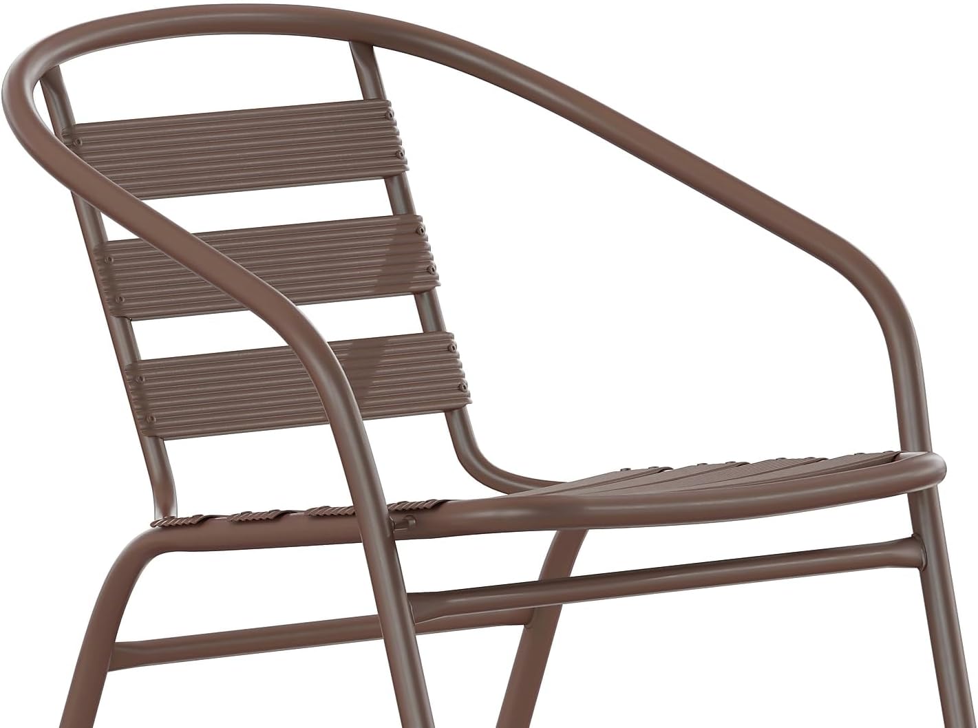 Flash Furniture Lila Bronze Metal Restaurant Stack Chair with Metal Slats