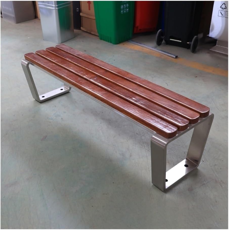 Patio Benches Stainless Steel Park Chair - Outdoor Wooden Double Garden Chair(120cm)