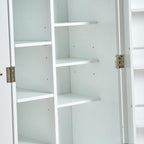 Kitchen Pantry Storage Cabinet - Freestanding Pantry Cabinet with 4 Doors & Adjustable Shelves, Small Food Pantry Cabinet for Kitchen, Dining Room Craft Room, Bathroom White