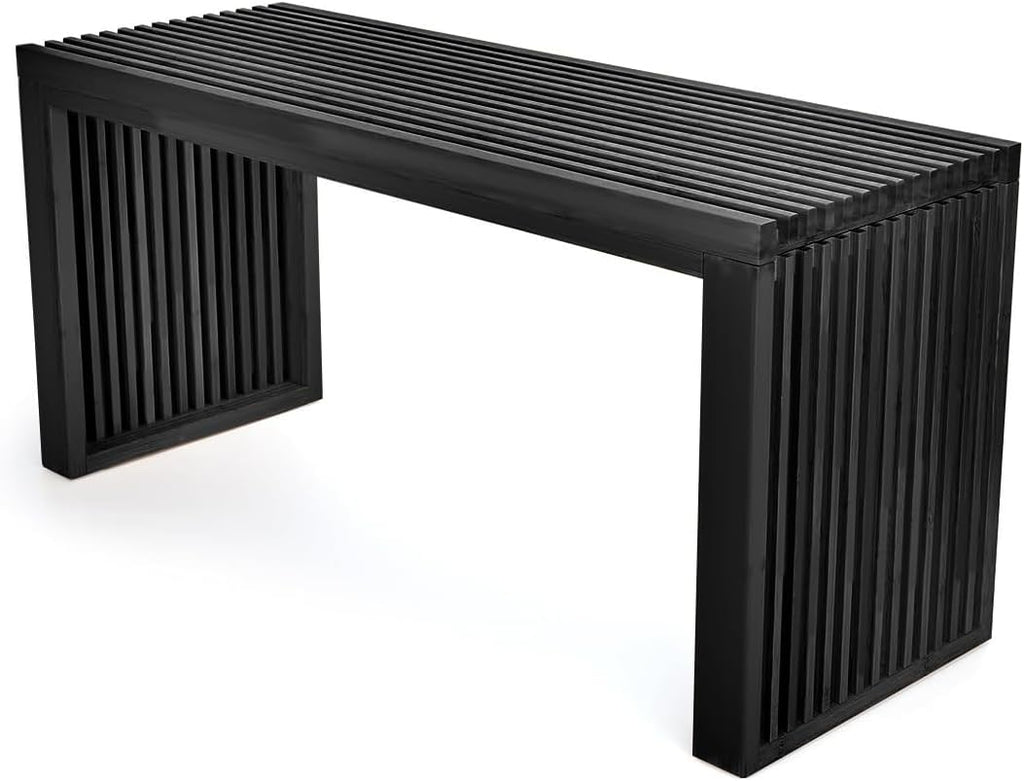 APRTAT Bamboo Dining Bench, 35 inch Farmhouse Decor Indoor Kitchen Table Bench, Entryway Shoe Rack Bench Solid Bamboo Benches for Living Room, Hallway, Bedroom, Bathroom