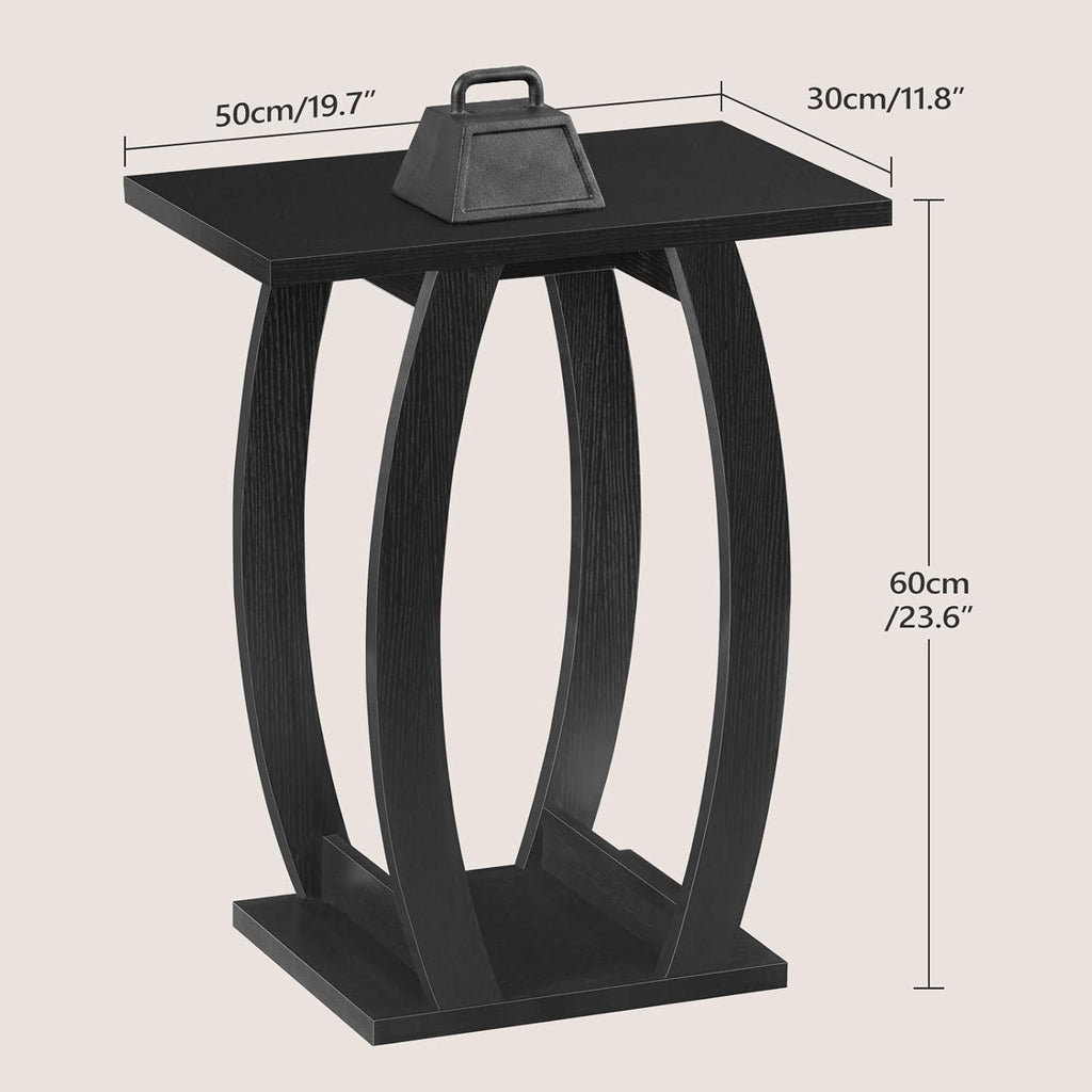 MAHANCRIS End Table Living Room Set of 2, Black Side Table for Small Spaces, Modern Beside Table with Shelf, Sturdy Nightstand Sofa Table for Bedroom, Black End Couch Table, Easy Assembly, ETBK1501S2
