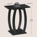 MAHANCRIS End Table Living Room Set of 2, Black Side Table for Small Spaces, Modern Beside Table with Shelf, Sturdy Nightstand Sofa Table for Bedroom, Black End Couch Table, Easy Assembly, ETBK1501S2