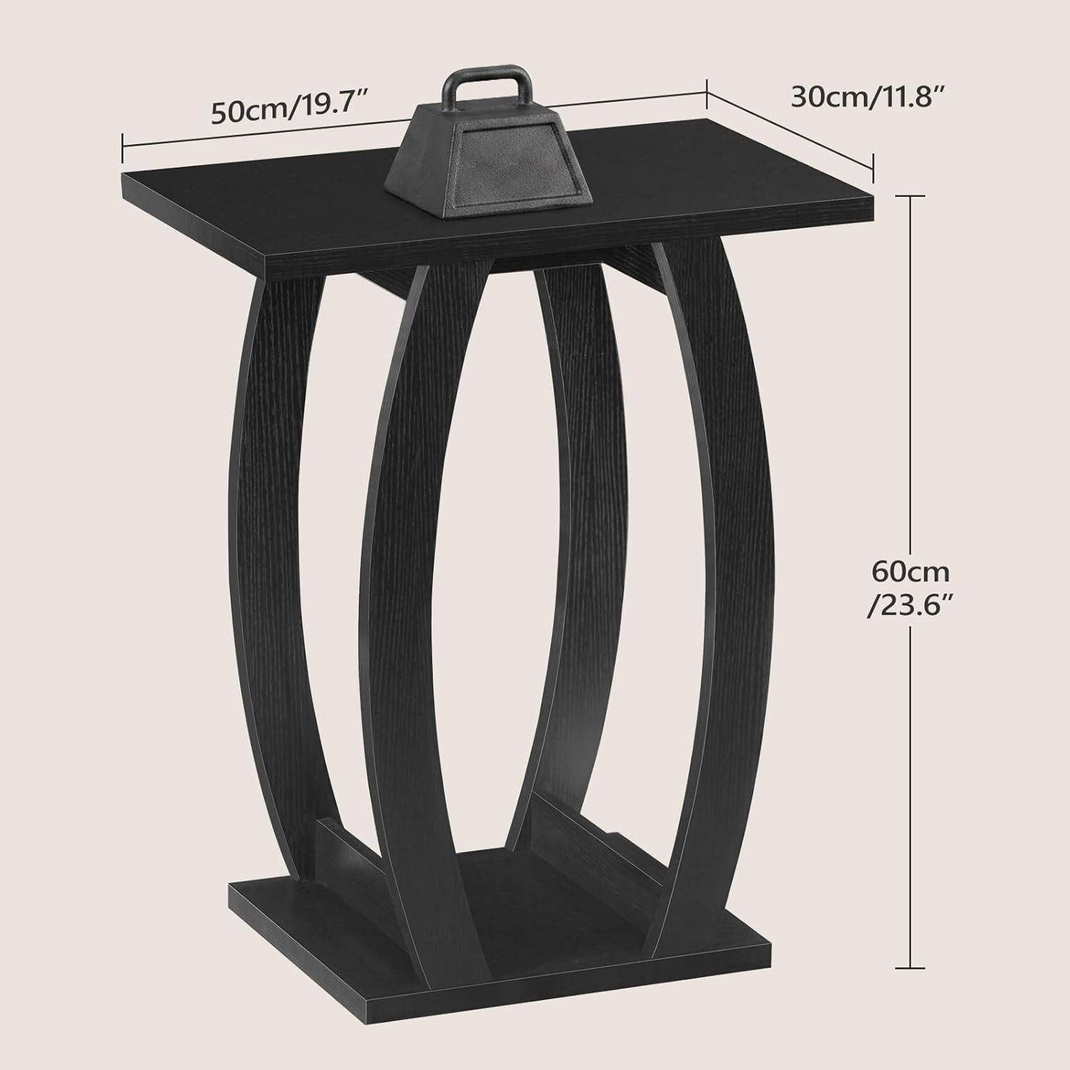 MAHANCRIS End Table Living Room Set of 2, Black Side Table for Small Spaces, Modern Beside Table with Shelf, Sturdy Nightstand Sofa Table for Bedroom, Black End Couch Table, Easy Assembly, ETBK1501S2