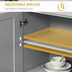 Modern Kitchen Pantry Freestanding Cabinet Cupboard with Doors and Drawer, Adjustable Shelving, Grey,15.75 * 30 * 72