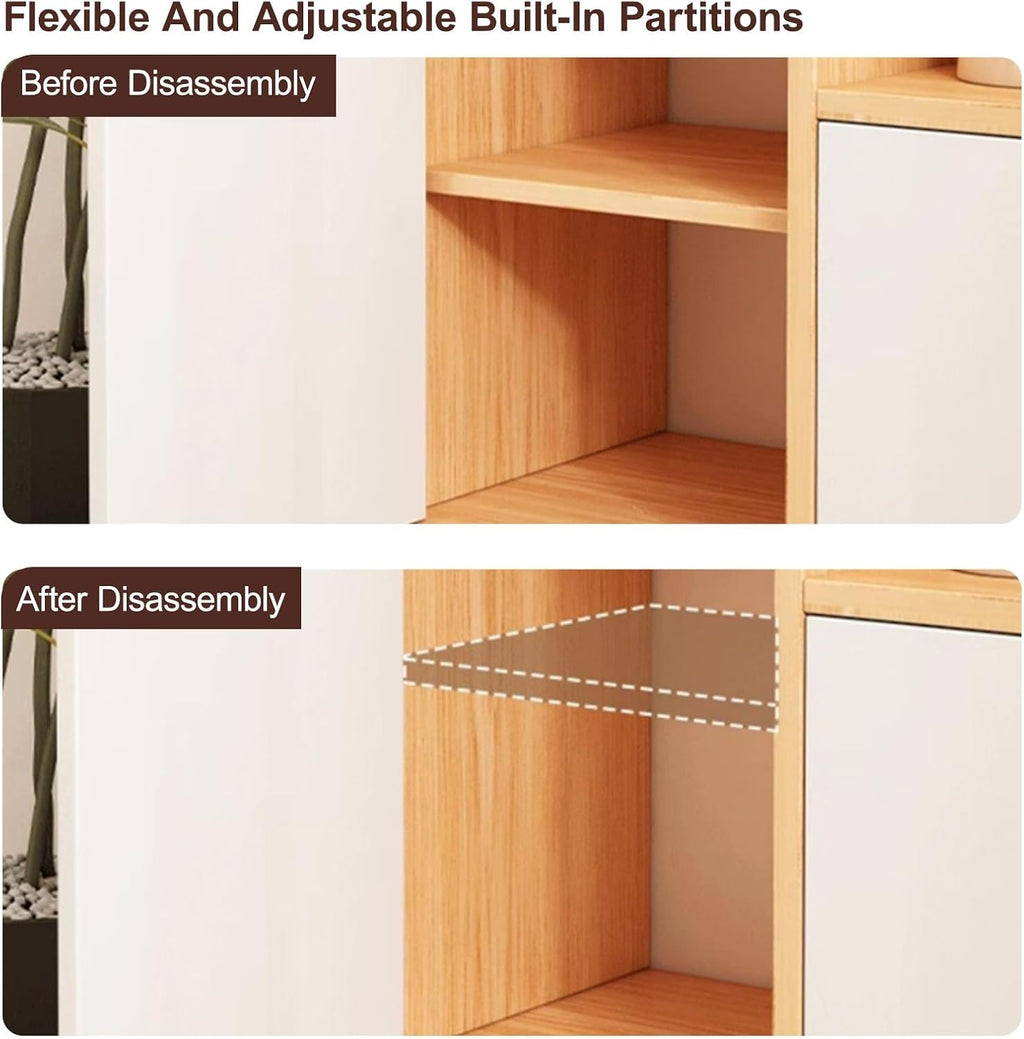 Kitchen Pantry Storage Cabinet with 4 Doors and Adjustable Shelves, Pantry Storage Cabinet, Freestanding Kitchen Cupboard, for Living Room, Dining Room