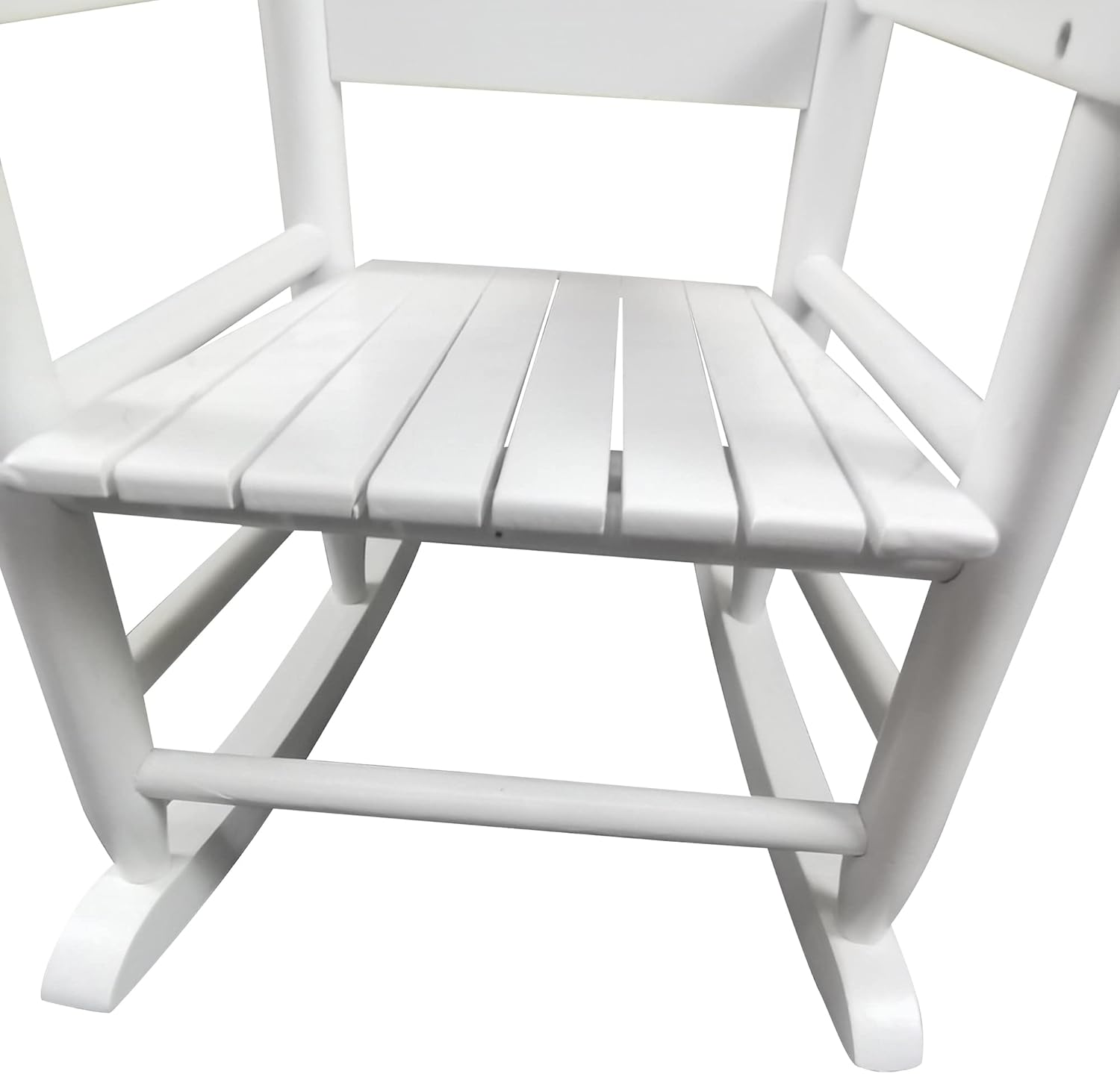 BLUECC Children's Rocking Chair White, Wood Patio Seat for Backyard, Poolside, Lawn 14.2"x18.9"x22.4"