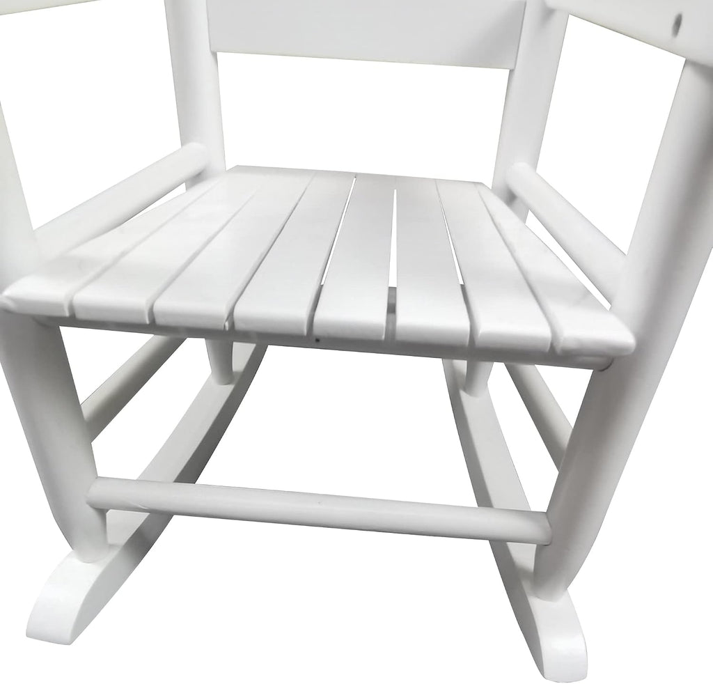 Kids Rocking Chair: Solid Hardwood Children's Seating with Slatted Back - Safe Indoor Nursery Rocker for Toddlers Reading & Play