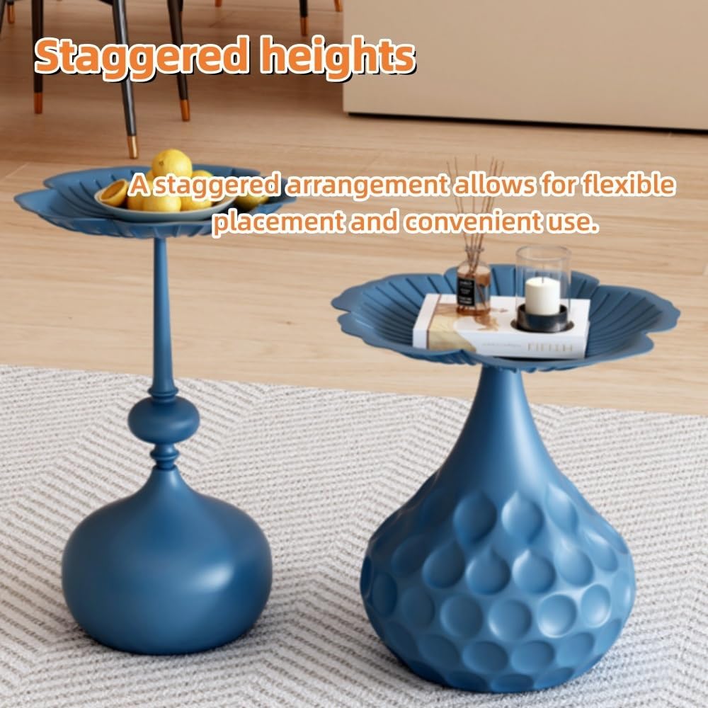 Modern Metal Nesting Coffee Table Set of 2, 2 Pieces Simple Accent Side Table with Open Storage, Colorful End Tables for Living Room, Bedroom and Office(Multi-Colored)